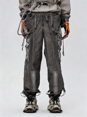 Multi-Pocket Overalls – corona orange Front View