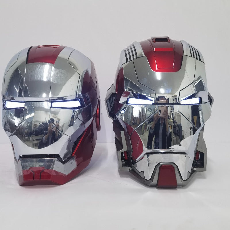 2026 | Upgraded Deluxe MK5 Iron Man Helmet 1:1 Replica - Voice & Touch Controlled Transforming Electronic Helmet, Marvel Fan Collectible Edition