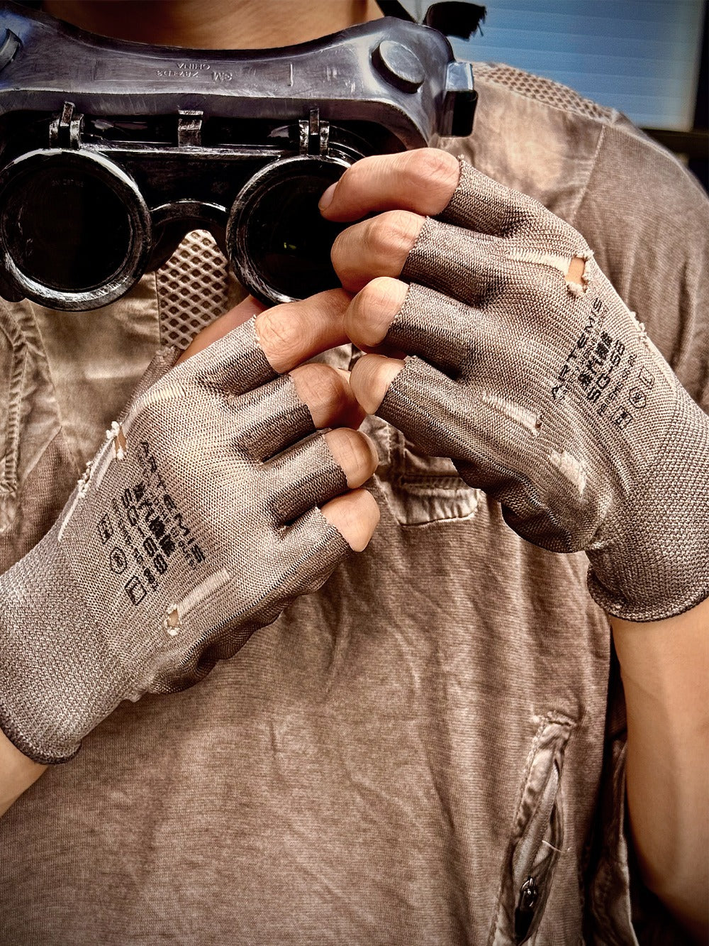 PU Coated Half-Finger Work & Cycling Gloves