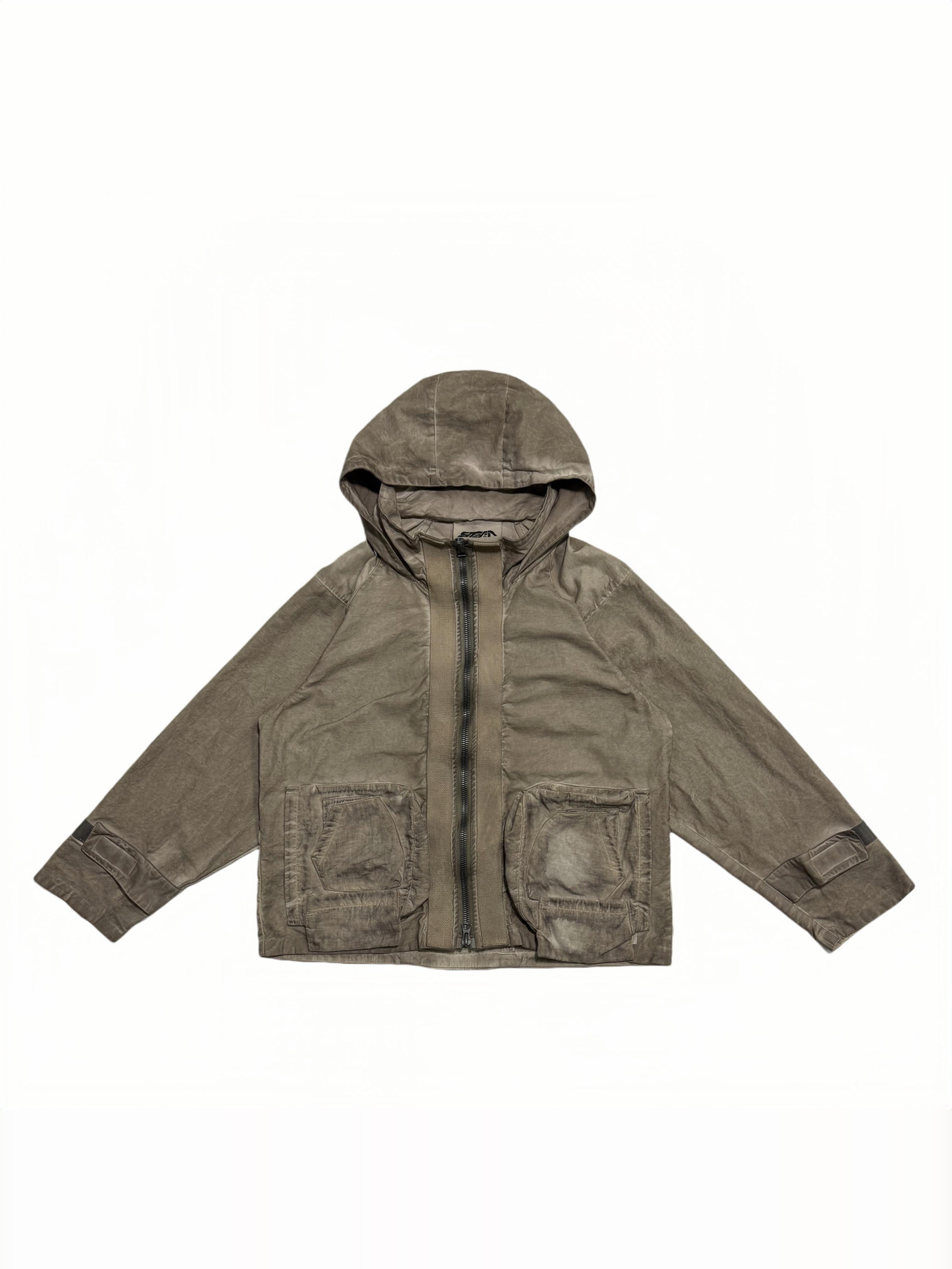 Dirty Dye Structured Hooded Jacket - Flat Lay Product Detail