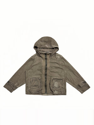 Dirty Dye Structured Hooded Jacket - Flat Lay Product Detail