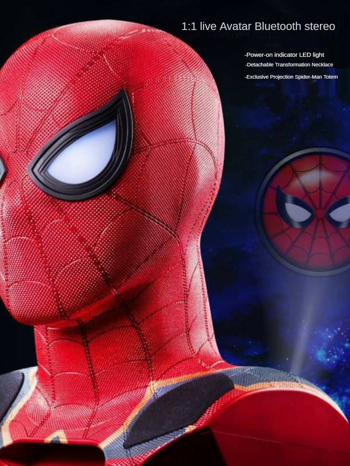 Delivered in 7-14 days |  Camino 1:1 SpiderMan helmet shaped Bluetooth wireless speaker