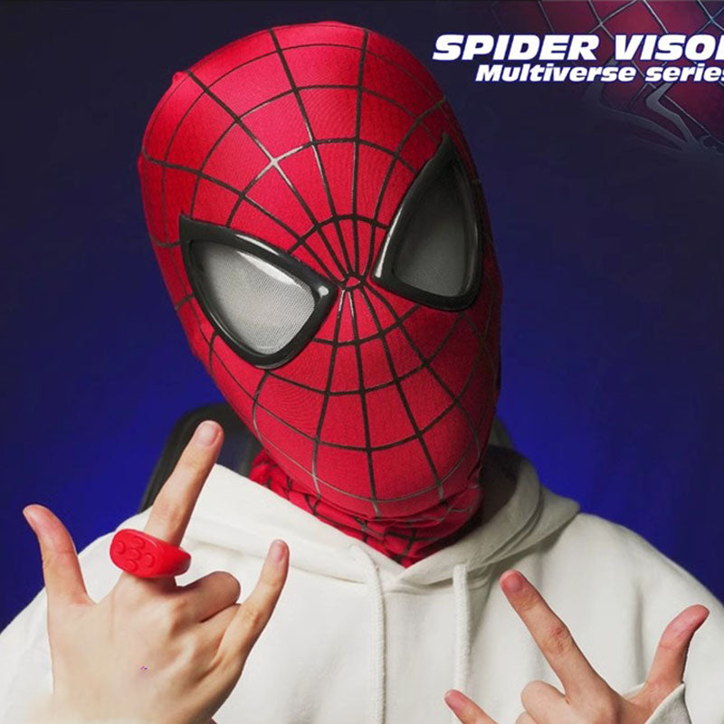 Multiverse SpiderMan Helmet mask | Real Wear | Ring Remote Control | Eye Lamp Glowing | 3D Fabric | Breathable