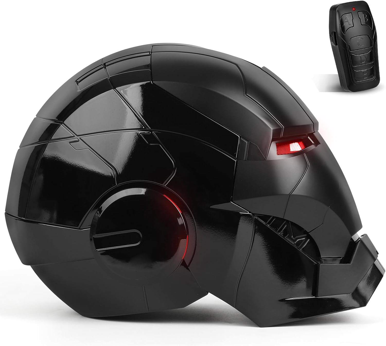 ironman MK 5 Black Edition Helmet | 1:1 Wearable Collectible with Voice | Touch & Remote Control, LED Eyes & Realistic Sound Effects – Cosplay & Display Prop Gift for Adults and Teens