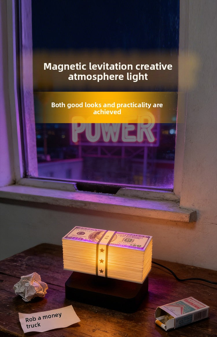 Levitating Display Dollar Light | GTA5 Peripheral Toys | Tabletop Ornaments | Grand Theft Auto Ambient Light | Birthday Gift Banknote Light