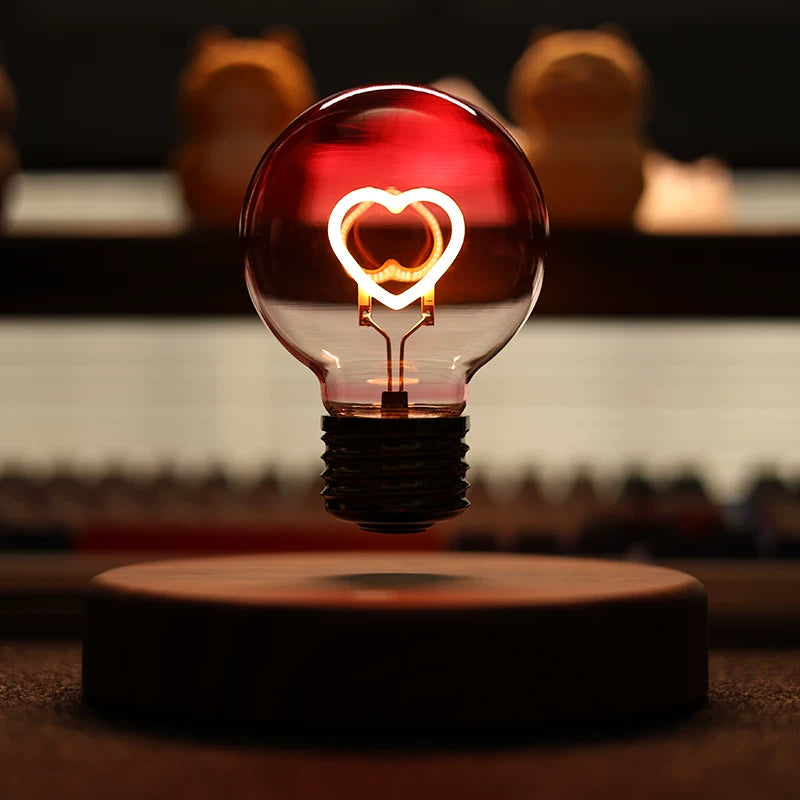 Maglev Light Bulb | Love Night Light | Office Tabletop Ornament | Ambient Light | Gift Desk Lamp | Birthday Gift for Girls