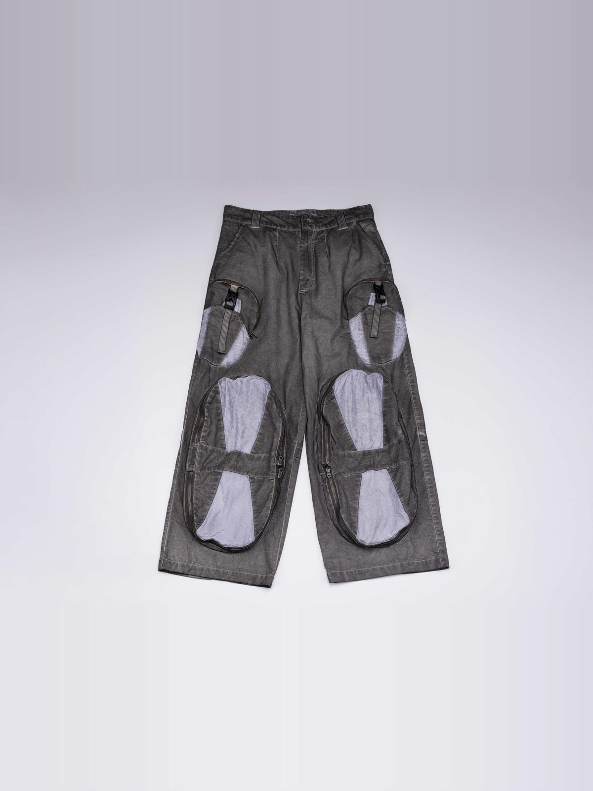 Multi-pocket tactical cargo pants Moon Dust Grey flat lay