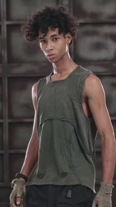 Distressed Sleeveless Vest | Wasteland Deconstruction Casual Tank Top