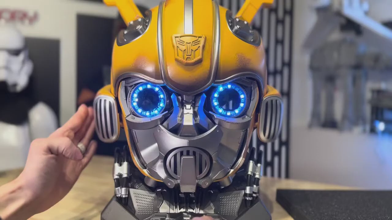 Toy Gifts-Killerbody 1:1 Bumblebee Helmet-English Voice Control Transformers Wearable Toys | Helmet: Ages 6 and up (suitable for kids and adults)